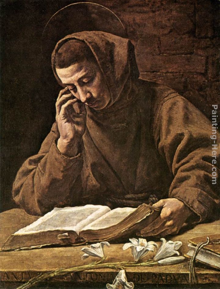 St Antony Reading painting - Marcantonio Bassetti St Antony Reading art painting